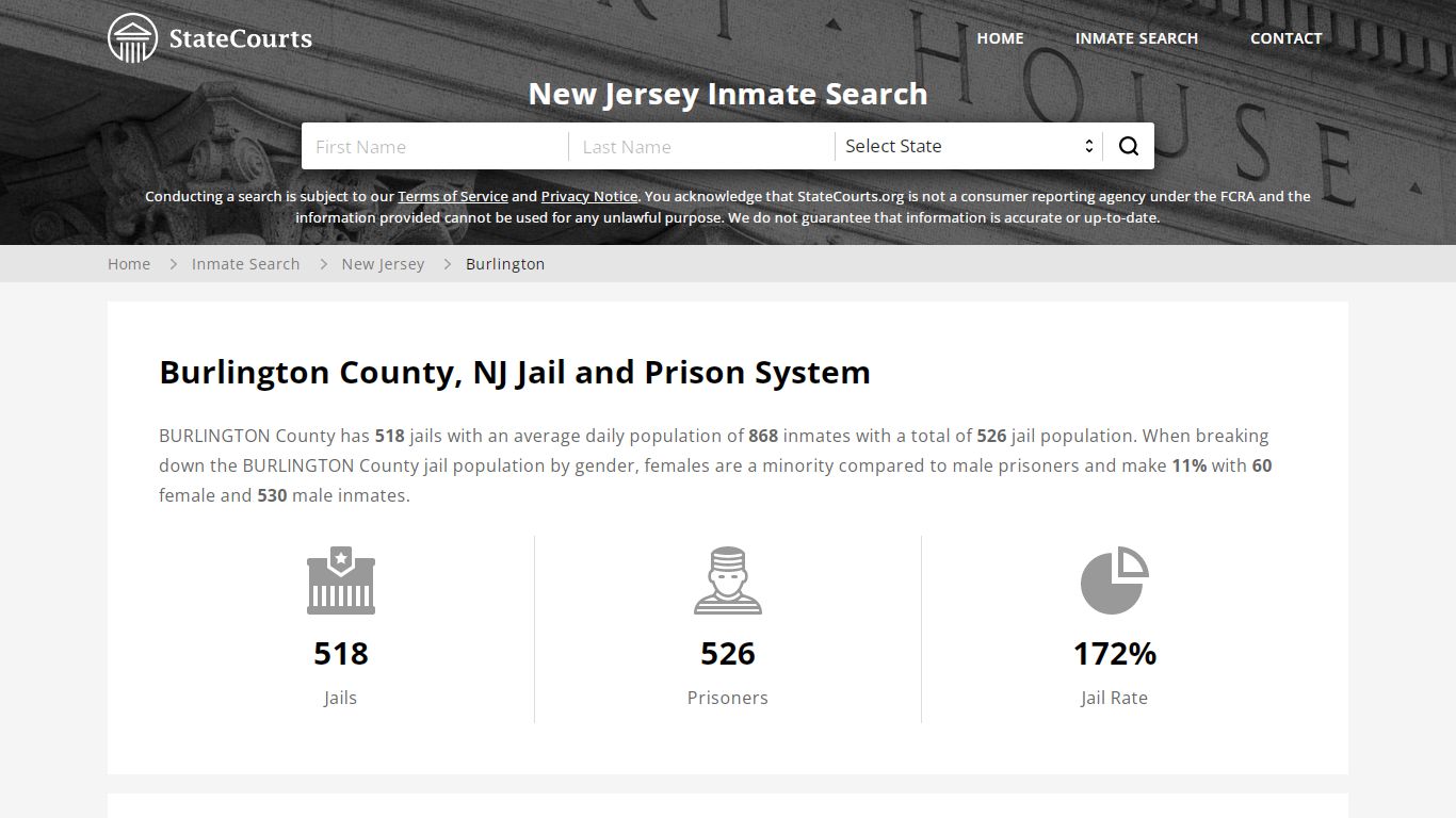 Burlington County, NJ Inmate Search - StateCourts