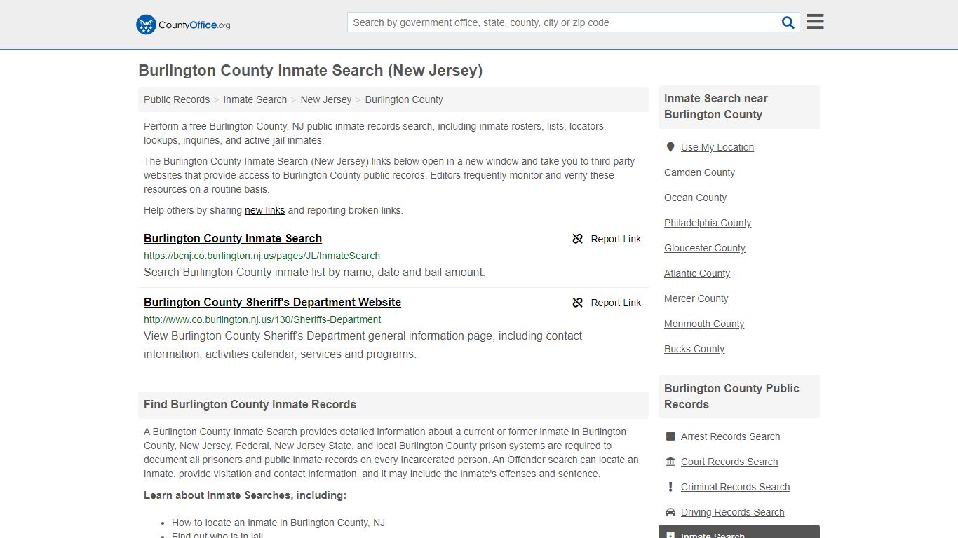 Inmate Search - Burlington County, NJ (Inmate Rosters ...